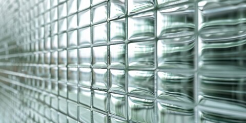 Corrugated square glass texture, Patterned glass texture background. Light reflection displacement texture with fluted color light effect. Reflected, modern home decor interior.