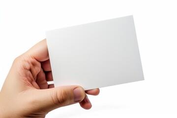 Obraz premium Blank White Card Mockup on Hand created with Generative AI