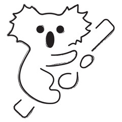 koala brush strokes on a white background. Vector illustration.