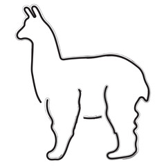 lama brush strokes on a white background. Vector illustration.