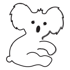 koala brush strokes on a white background. Vector illustration.