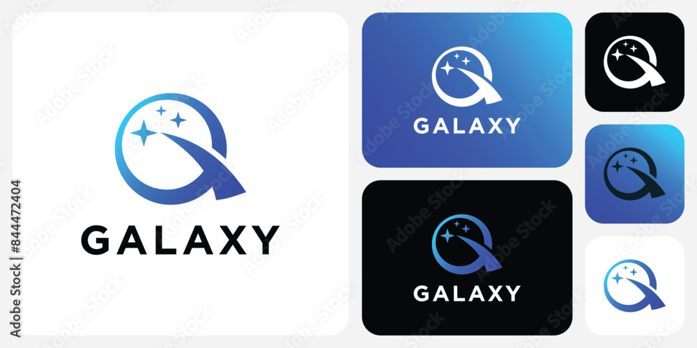 Poster vector logo design with the initials of the letter g in the shape of a planet in a modern, simple, c