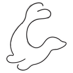 seal brush strokes on a white background. Vector illustration.