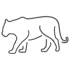 tiger brush strokes on a white background. Vector illustration.