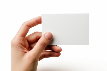 Obraz premium Blank White Card Mockup on Hand created with Generative AI