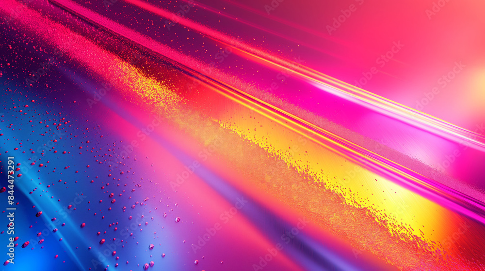 Poster a colorful background with a lot of dots and lines. the background is blue and pink. neon color grad