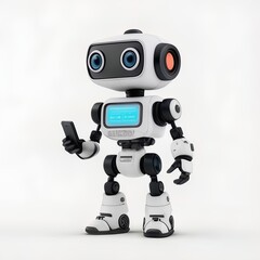 Robot setting up smartphone