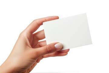 Blank White Card Mockup on Hand created with Generative AI