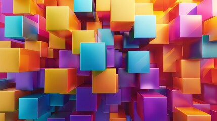 Obraz premium Colorful background of cubes in different sizes and colors