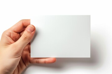 Blank White Card Mockup on Hand created with Generative AI