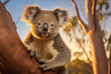 Fototapeta premium Koala at outdoors in wildlife. Animal