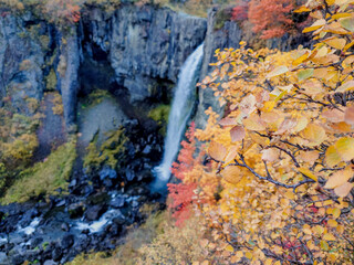 Hundafoss, waterfall in the south of Iceland in autumn 