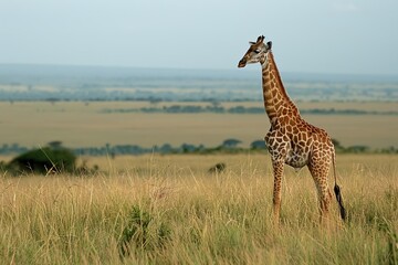 Fototapeta premium Experiencing a safari in Kenya, diverse wildlife, savannah expanses