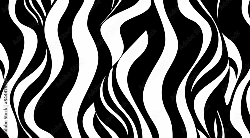 Aufkleber black and white seamless pattern, seamless zebra pattern, zebra skin pattern, zebra skin texture, bl