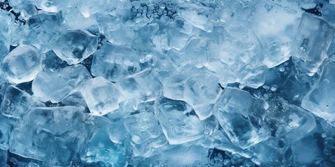 Obraz premium Ice frozen water cybe transparent decorative background view