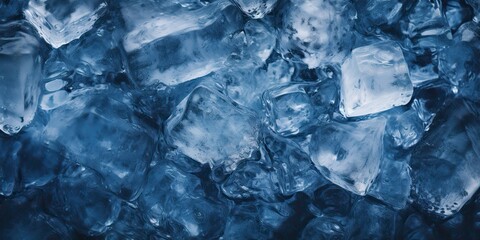 Obraz premium Ice frozen water cybe transparent decorative background view