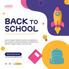 Back to school vector banner set design. Welcome back to school greeting text and promotion banner.