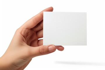 Obraz premium Blank White Card Mockup on Hand created with Generative AI