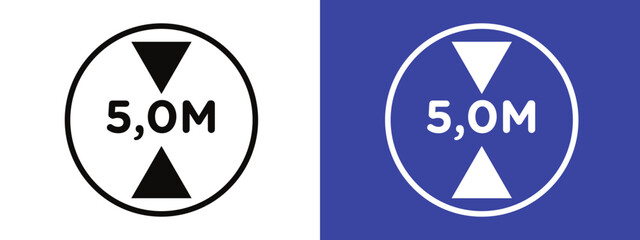 Five Meter Safety Sign Maintain Safe Distances in Work Areas