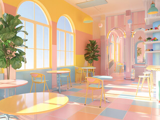 Welcoming Rococo Inspired Classroom with Vibrant Decor and Happy Atmosphere