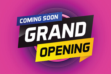 Obraz premium coming soon grand opening word concept vector illustration and 3d, web, mobile app, poster, banner, flyer, background, gift card, coupon, label, wallpaper