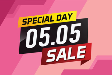 5.5 Special day sale word concept vector illustration with ribbon and 3d style for use landing page, template, ui, web, mobile app, poster, banner, flyer, background, gift card, coupon

