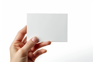 Obraz premium Blank White Card Mockup on Hand created with Generative AI