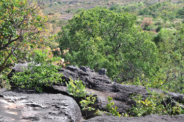 The rocks unique shape is due to erosion that occurred 150 million years ago during the Jurassic age, when the whole mountain was under sea water. Ubon Ratchatani, Thailand.