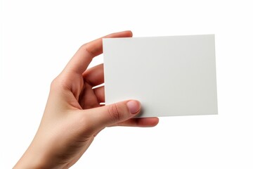 Obraz premium Blank White Card Mockup on Hand created with Generative AI