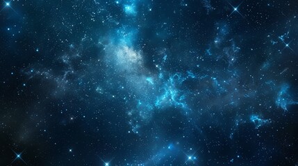 Naklejka premium The vast expanse of space filled with stars and galaxies, providing a visually stunning background for adding text or graphics related to space exploration missions, scientific discoveries, 
