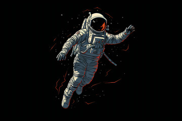 Fototapeta premium Astronaut floating with outstretched arms