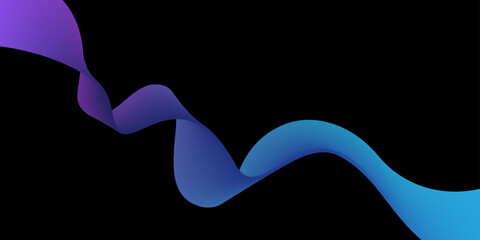 Vector abstract light lines wavy flowing dynamic   isolated on black background for concept of AI technology,
