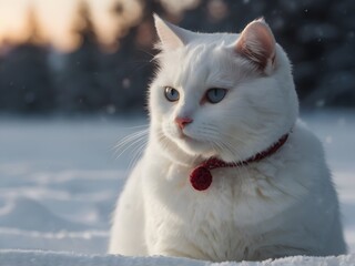 Fototapeta premium cat in snow
