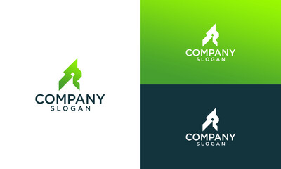 letter R abstract gradient logo design vector