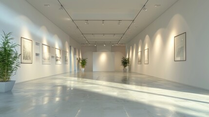 Obraz premium 3D rendering exhibition background