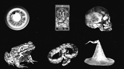 Retro grunge halftone effect. Punk y2k anti-design style design elements for banner, music poster, pop art collage. Vector Illustration