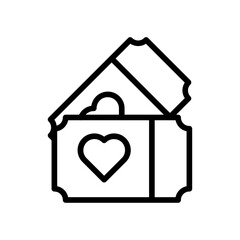 ticket valentine day icon 