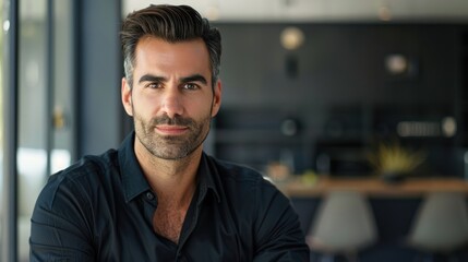 Obraz premium Attractive man, full of leadership, real photo,