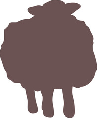 Sheep Silhouette Flat Art Cartoon Sacrifice Animal Eid Al Adha Vector Element Illustration