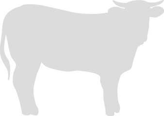 Milk Cow Silhouette Flat Art Cartoon Sacrifice Animal Eid Al Adha Vector Element Illustration