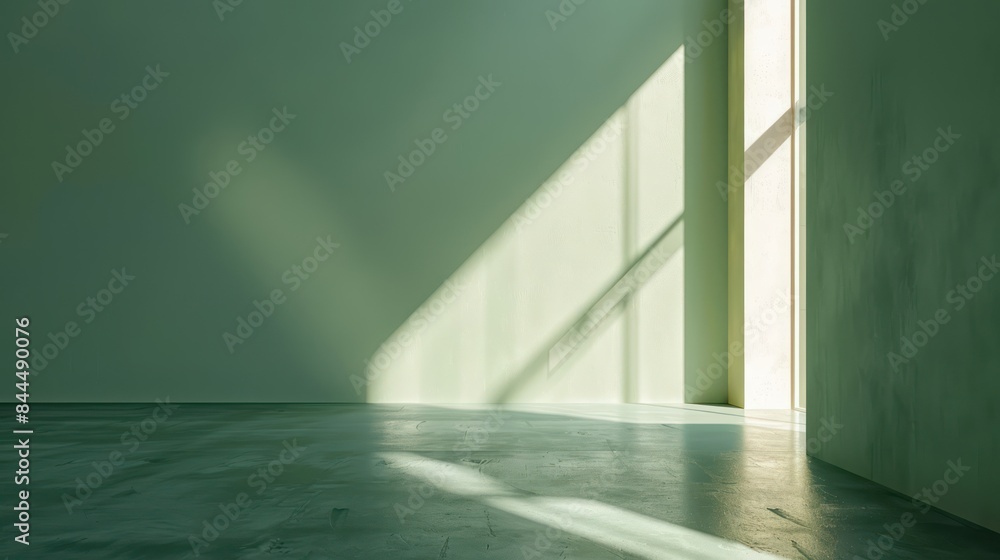 Poster generate an inviting image showcasing the understated elegance of a light green room, where the inte