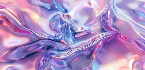 Obraz premium Abstract iridescent liquid background with purple, pink, and blue hues