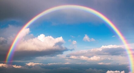 Aesthetic rainbow in the beautiful sky