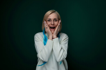 Woman With Hands on Face