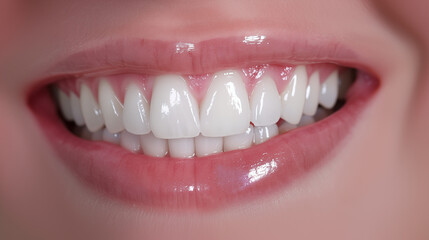 Close-Up of Bright, Strong Teeth Smile 