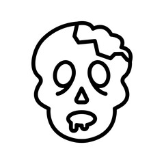 Zombie line icon. Zombie icon. Zombie icon isolated on white background. Transparent background, minimalist symbol. Vector images