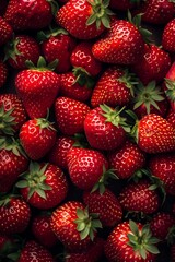 Pile of fresh strawberries.