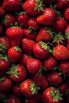 Pile of fresh strawberries.