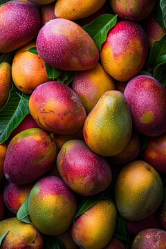 Pile of fresh mangoes.