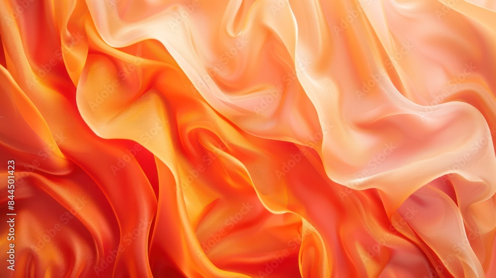 Poster illustrate the concept of sophistication with a image of a modern wallpaper adorned with an orange f